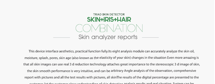 The latest Iriscope+Skin Analyzer+Hair Analyzer (3 IN1 ),5.0MP High Resolution