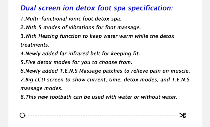 Dual screen ion detox foot spa(Dual system & screen ion cleanse with waistband)