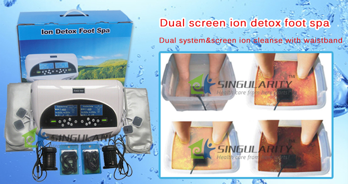 Dual screen ion detox foot spa(Dual system & screen ion cleanse with waistband)