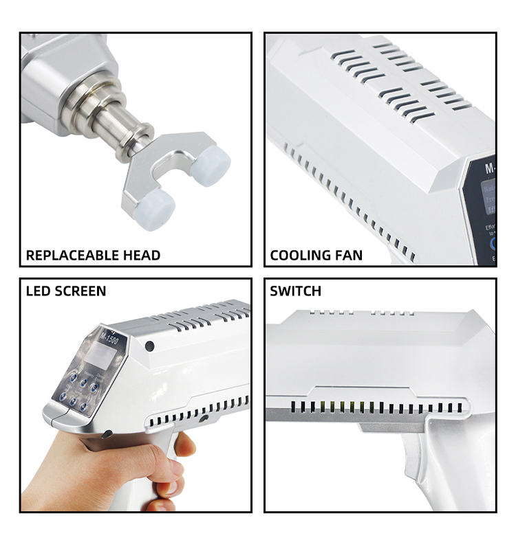 New 1500N 30 Levels 8 Heads Replaceable Electric Chiropractic Tools Spine Adjusting Gun For Cervical Massage Instrument